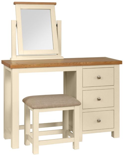 Lundy Ivory Painted 3 Drawer Dressing Table with Stool
