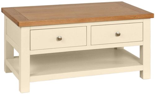 Lundy Ivory Painted 2 Drawer Coffee Table