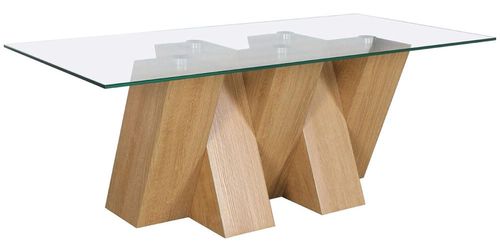Newton Glass and Oak Effect Coffee Table
