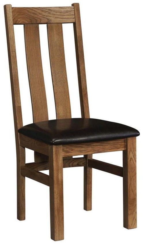 2 x Original Rustic Oak Arizona Slatted Back Dining Chair