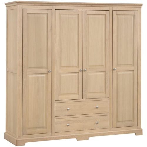 Romford Oak 4 Door 2 Drawer Wardrobe