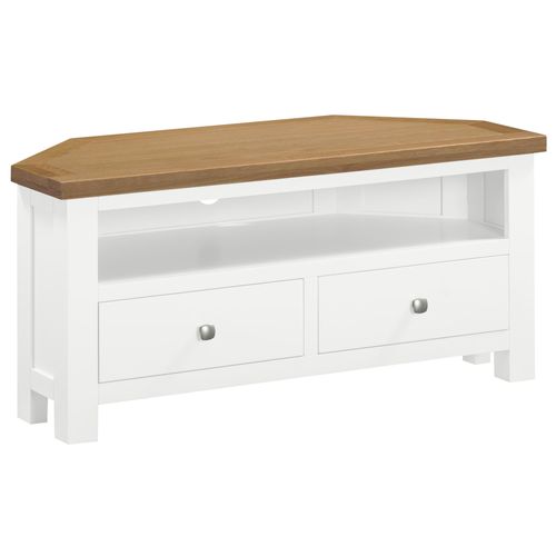 Lundy White Painted 105cm Corner TV Unit