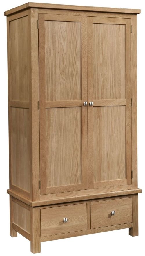 Appleby Oak 2 Door 2 Drawer Double Wardrobe