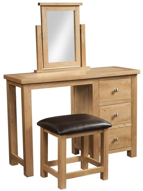 Appleby Oak 3 Drawer Single Dressing Table Set