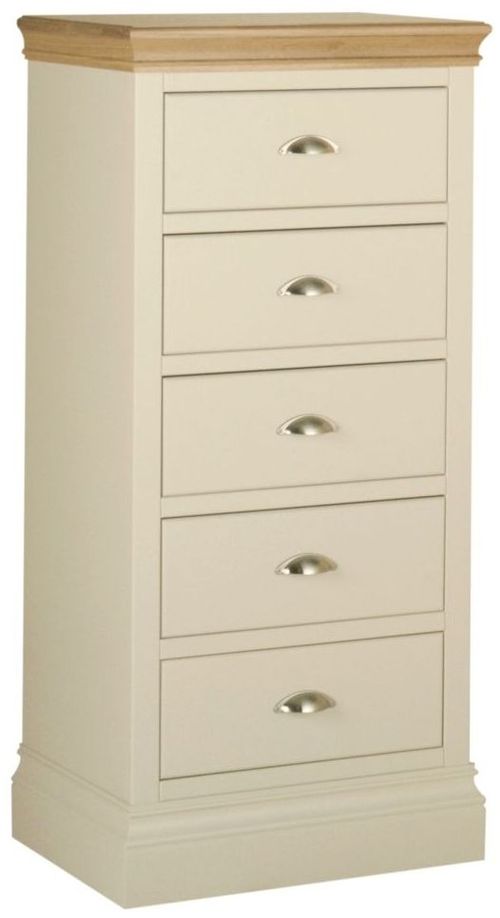 Versailles Ivory Painted 5 Drawer Narrow Chest