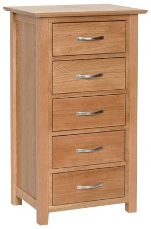 Nimbus Oak 5 Drawer Narrow Chest