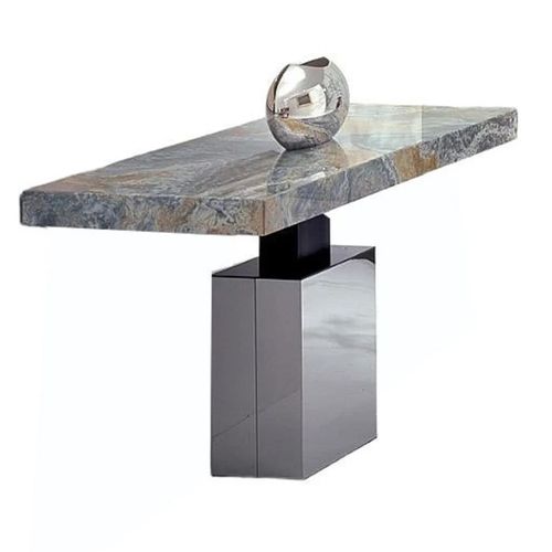 Athena Marble Console Table with Stainless Steel Base Variation Available