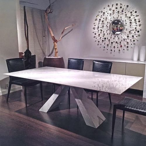 Marble Butterfly Pedestal Dining Table - Variation Available