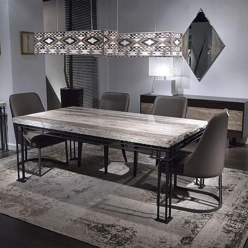 Brooklyn Marble 8 Seater Dining Table with Metal Base - Variation Available