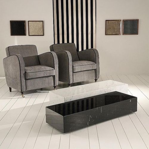 Box Marble Coffee Table on Casters - Variation Available
