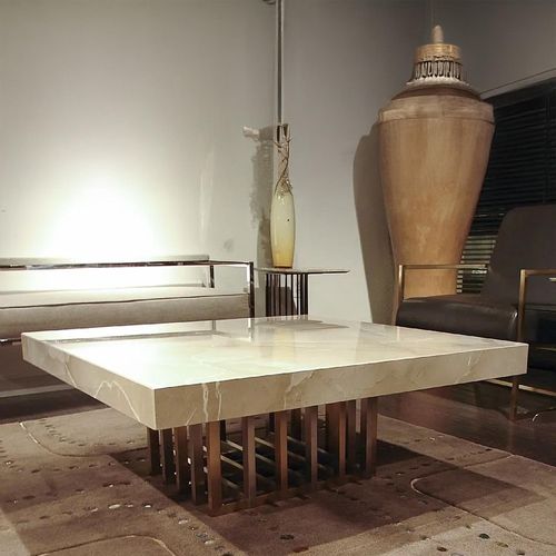 Cage Marble Occasional Table - Metal Base - Variation Available
