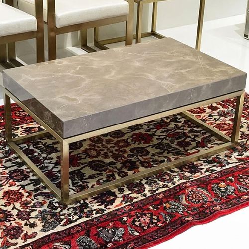 Kubo Marble Occasional Table with Brass Base - Variation Available