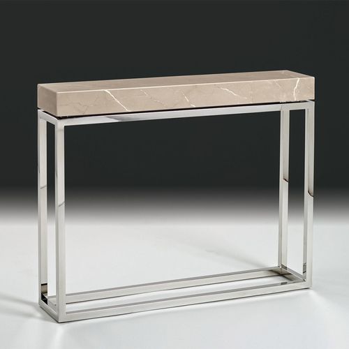 Kubo Marble Console Table with Stainless Steel Base - Variation Available