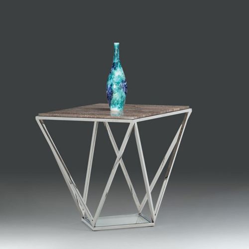 Spyder Marble and Clear Glass Lamp Table - Variation Available
