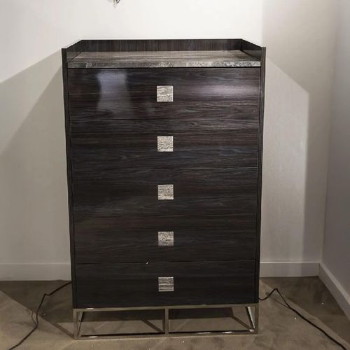 Elliot Marble and Wooden 5 Drawer Tall Chest - Variation Available