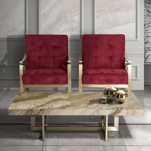 Horizon Marble Occasional Table with Brass Base - Variation Available