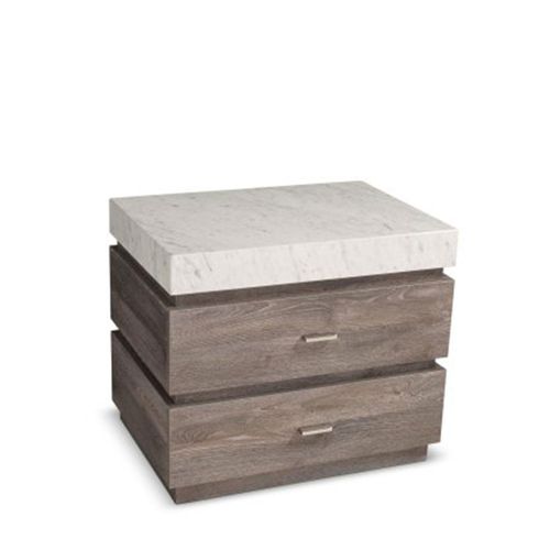 Goya Marble Top 2 Drawer Bedside Cabinet - Variation Available