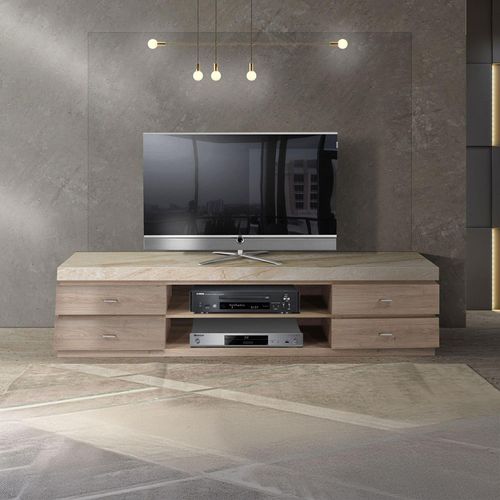 Goya Marble Top 4 Drawer Extra Large TV Unit - 220cm - Variation Available