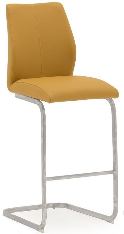 2 x Vida Living Elis Pumpkin Faux Leather and Chrome Barstool