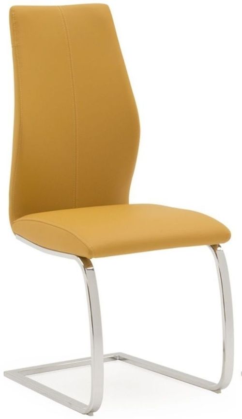 2 x Vida Living Elis Pumpkin Faux Leather and Chrome Dining Chair