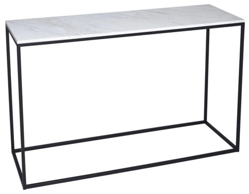 Clearance - Kensal White Marble and Black Console Table - FSS13282