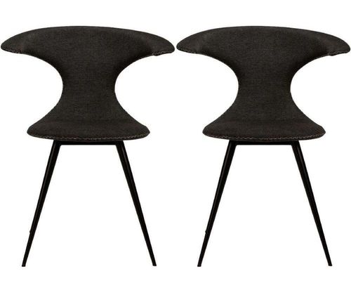 Clearance - 2 x Dan Form Flair Crow Black Fabric Dining Chair - FS353