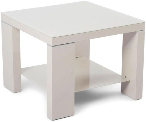 Clearance - Lucca Cream High Gloss Side Table - FSS13572