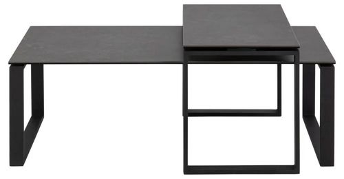 Clearance - Set of 2 Kiefer Black Ceramic Coffee Table - FSS15807