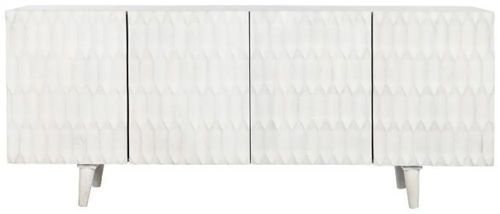 Clearance - Modern White Mango Wood Large Sideboard - 4 Doors - FSS15987