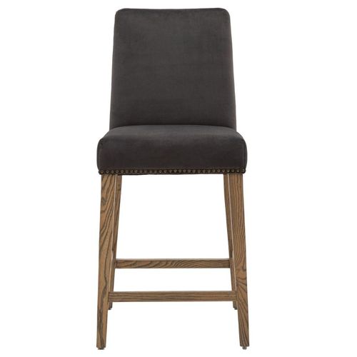 Clearance - Set of 2 Rex Mouse Velvet Barstool - A108