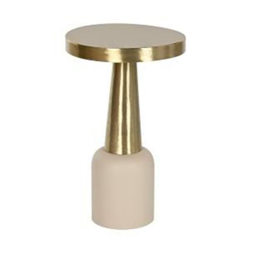 Clearance - Modern Gold and Cream Round Side Table - FSS16039