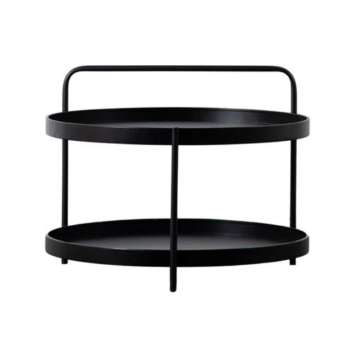 Clearance - Sennen Black Metal Round 65cm Coffee Table - A240