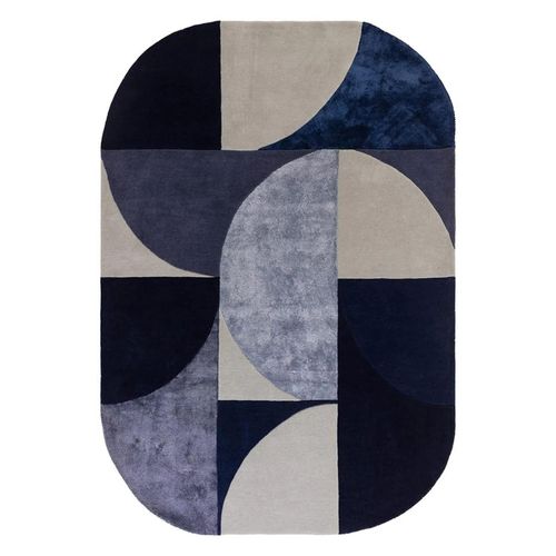 Clearance - Asiatic Contemporary Design Matrix Oval 74 Indigo Rug - FSS16255