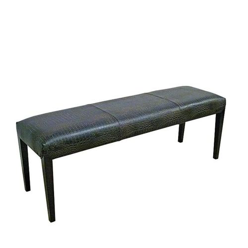 Clearance - Juliette Crocodile Brown Leather Brown Dining Bench - FSS16154
