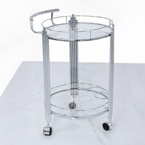 Clearance - Cohen Glass and Chrome Drinks Trolley - FSS16184