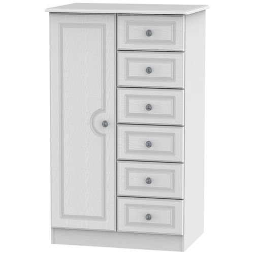 Clearance - Pembroke White 1 Door Midi Wardrobe - FSS16406