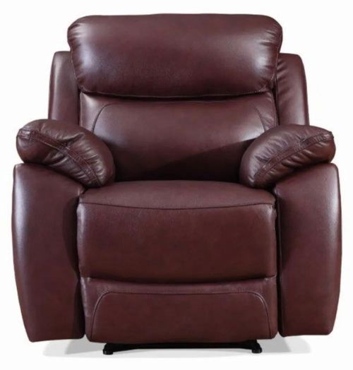 Clearance - Rivoli Burgundy Leather Recliner Armchair - FSS16434