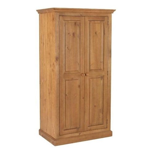 Clearance - Henbury Pine 2 Door Plain Wardrobe - FSS16462