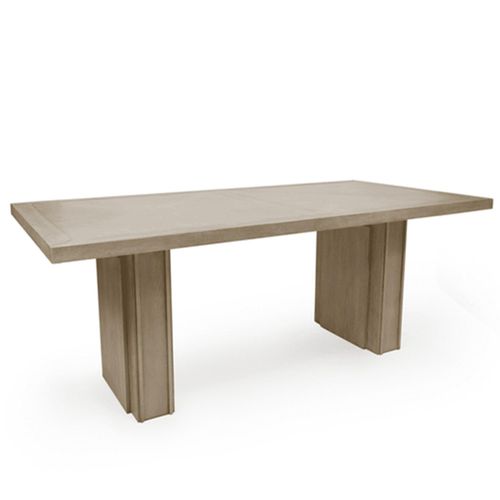 Clearance - Mindy Brownes Tambour Beige Pine Wood 8 Seater Dining Table - FSS16461