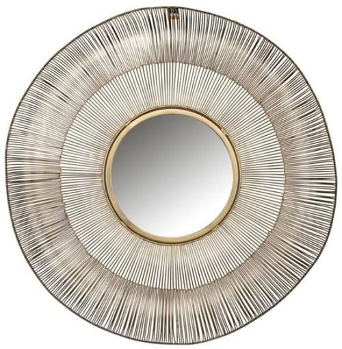 Aliza Brushed Gold Round Mirror - 76cm x 76cm