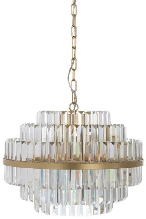 Desire Crystal and Brushed Gold Small Chandelier