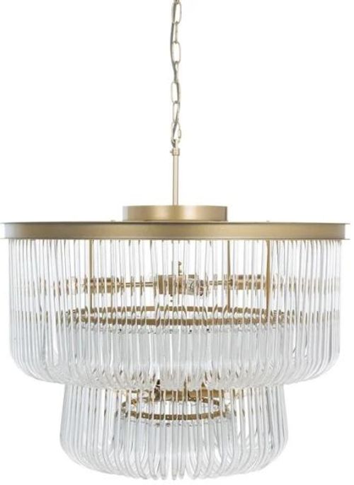 Romy Crystal and Brushed Gold Chandelier