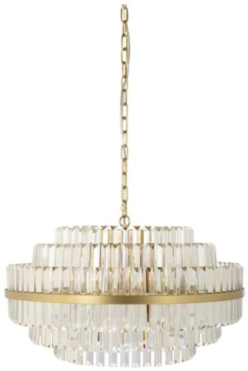 Desire Crystal and Brushed Gold Large Chandelier