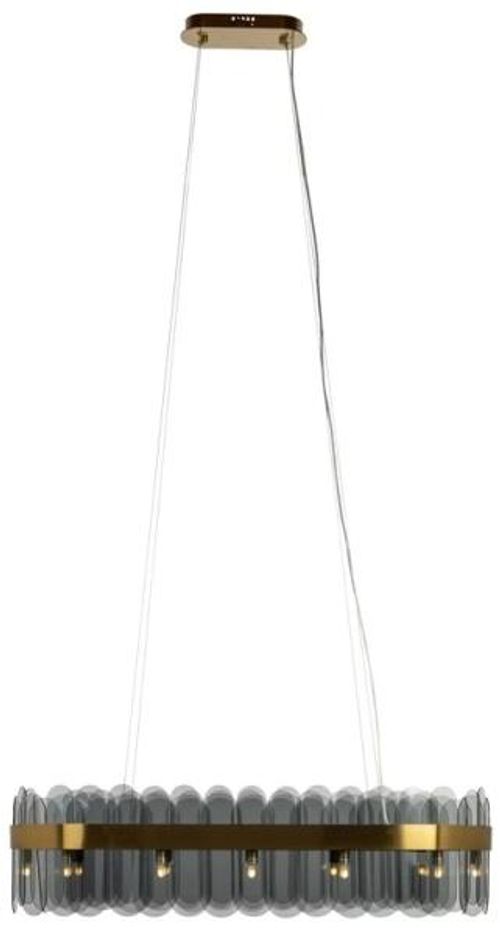 Julio Glass and Brushed Gold Chandelier