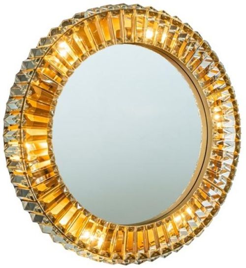 Becky Crystal and Gold Round Wall Lamp