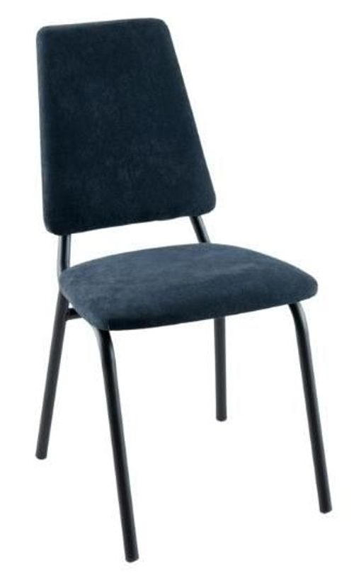 Clearance - Austin Blue Dining Chair, Velvet Fabric Upholstered with Black Metal Legs - Brand New Item