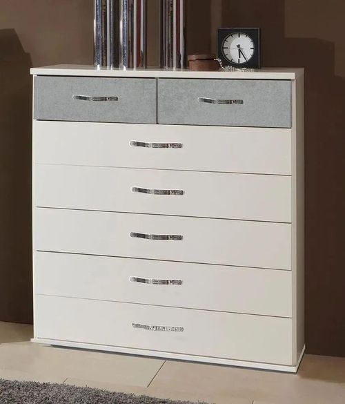 IN STOCK Duo White and Grey 5+2 Chest of Drawers