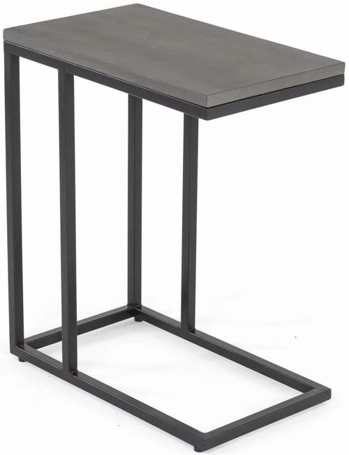 Clearance - Odom Grey Concrete Supper Table with Black Metal Base