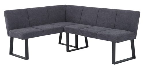 Bronx Dark Grey Fabric Corner Dining Bench - LHF