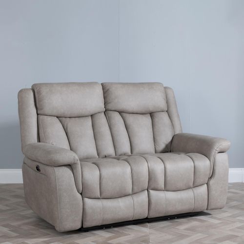 Dylan Sandstone Fabric 2 Seater Electric Recliner Sofa